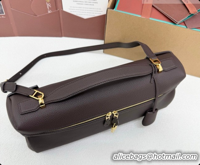 Best Quality Loro Piana LP Extra Softy Bag L33 in Grained Leather Coffee 2026 FAQ6591