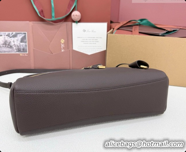 Best Quality Loro Piana LP Extra Softy Bag L33 in Grained Leather Coffee 2026 FAQ6591