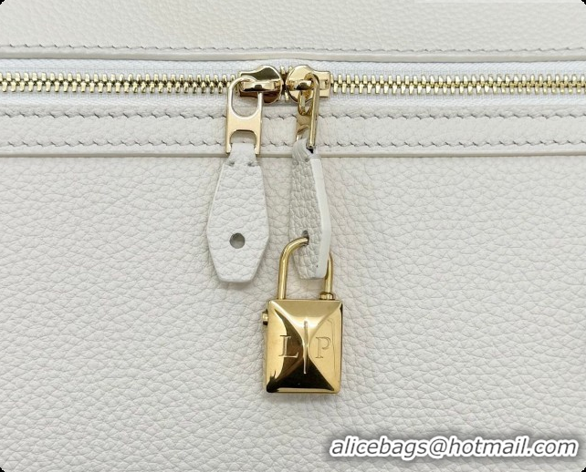 2026 Newest Loro Piana LP Extra Softy Bag L33 in Grained Leather White 2026 FAQ6591