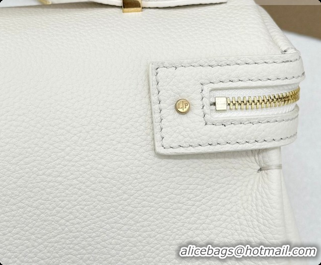 2026 Newest Loro Piana LP Extra Softy Bag L33 in Grained Leather White 2026 FAQ6591