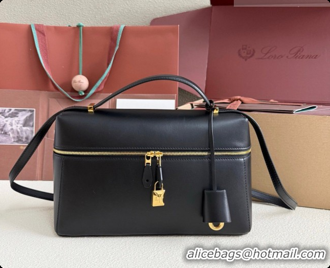 Best Quality Loro Piana LP Extra Bag L27 in Smooth Leather Black 2026 408007