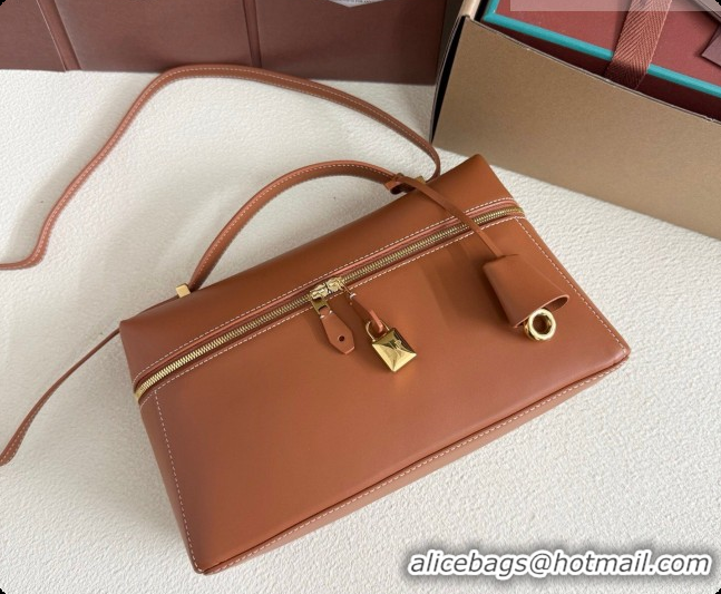 Super Quality Loro Piana LP Extra Bag L27 in Smooth Leather Brown2 2026 408008