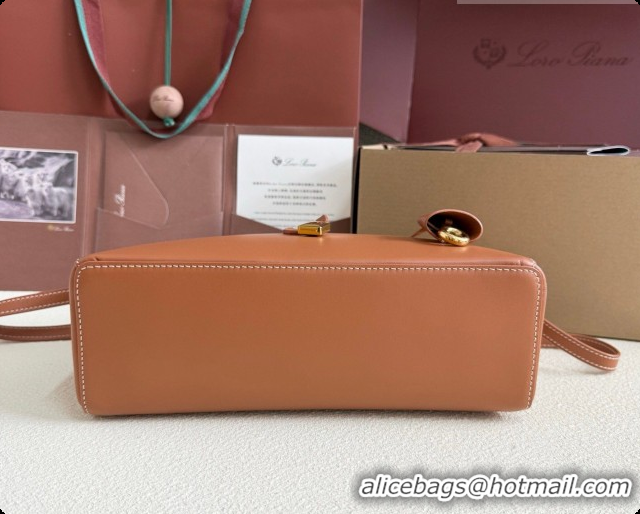 Super Quality Loro Piana LP Extra Bag L27 in Smooth Leather Brown2 2026 408008