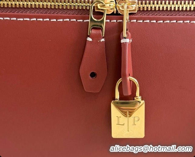 Cute Loro Piana LP Extra Bag L27 in Smooth Leather Red Brown 2026 0408010