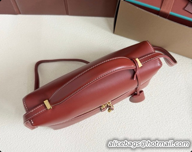 Cute Loro Piana LP Extra Bag L27 in Smooth Leather Red Brown 2026 0408010