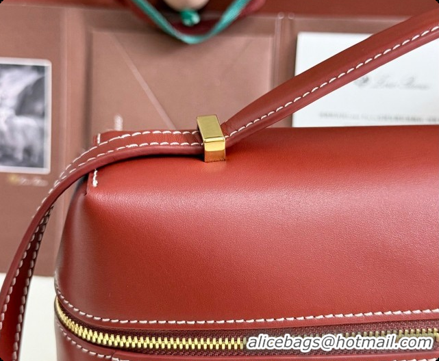 Cute Loro Piana LP Extra Bag L27 in Smooth Leather Red Brown 2026 0408010