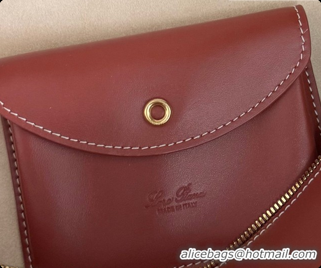 Cute Loro Piana LP Extra Bag L27 in Smooth Leather Red Brown 2026 0408010