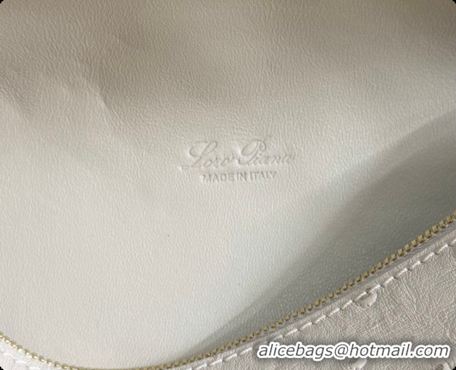 Design Discount Loro Piana LP Extra Pocket Pouch L19 in Ostrich Embossed Leather Light Beige/Gold 2026 FAI8393