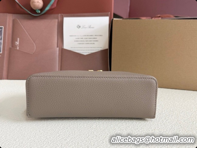 Discount Loro Piana LP Extra Pocket Pouch L19 in Grained Leather Warm Beige 2026 FAI8393