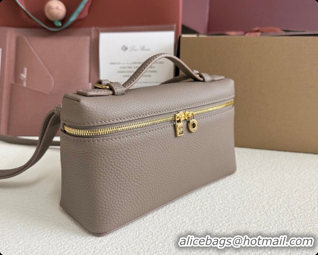 Discount Loro Piana LP Extra Pocket Pouch L19 in Grained Leather Warm Beige 2026 FAI8393