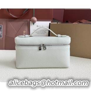 Best Quality Loro Piana LP Extra Pocket Pouch L19 in Grained Leather Pale Blue 2026 FAI8393