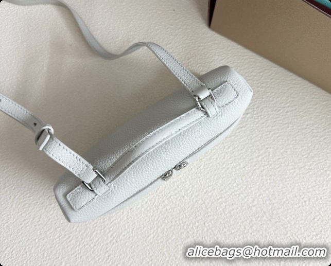 Best Quality Loro Piana LP Extra Pocket Pouch L19 in Grained Leather Pale Blue 2026 FAI8393