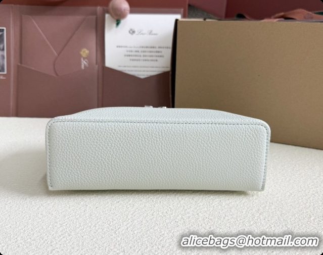 Best Quality Loro Piana LP Extra Pocket Pouch L19 in Grained Leather Pale Blue 2026 FAI8393