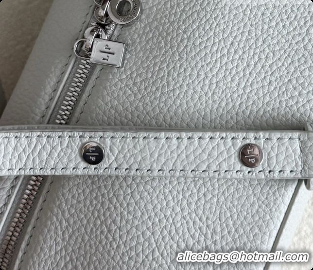 Best Quality Loro Piana LP Extra Pocket Pouch L19 in Grained Leather Pale Blue 2026 FAI8393