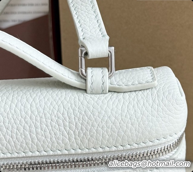 Best Quality Loro Piana LP Extra Pocket Pouch L19 in Grained Leather Pale Blue 2026 FAI8393