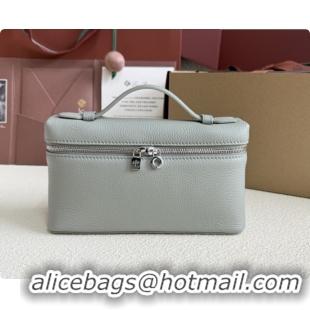 Fashion Loro Piana LP Extra Pocket Pouch L19 in Grained Leather Bean Green 2026 FAI8393