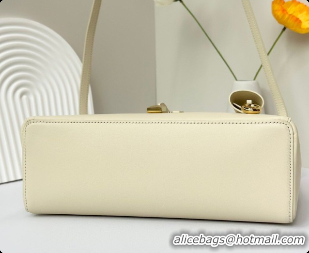 Grade Design Loro Piana LP Extra Bag L27 in Smooth Leather Cream White 2026 FAO3001