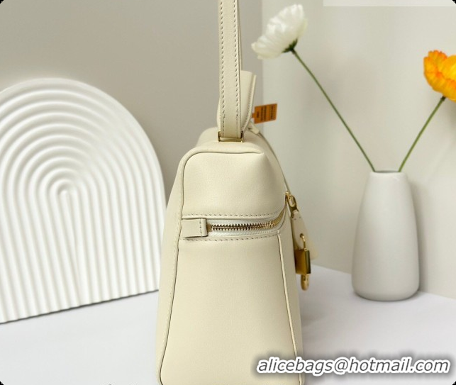 Grade Design Loro Piana LP Extra Bag L27 in Smooth Leather Cream White 2026 FAO3001