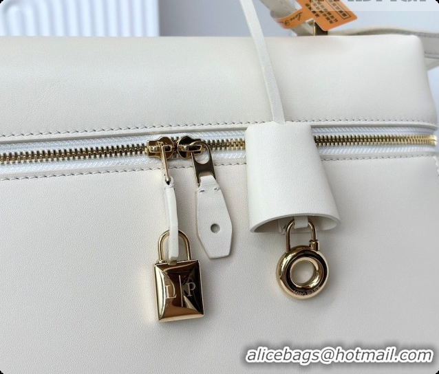Grade Design Loro Piana LP Extra Bag L27 in Smooth Leather Cream White 2026 FAO3001