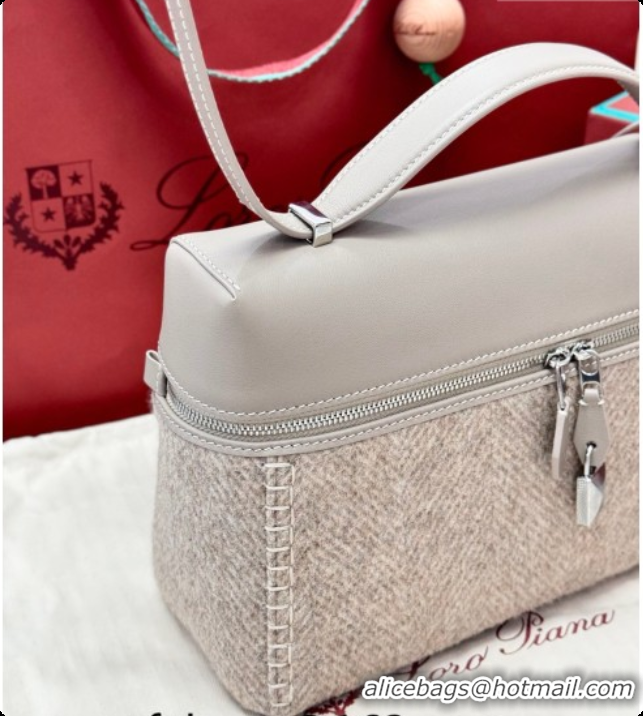 Low Price Loro Piana LP Extra Bag L27 in Cashmere and Leather Grey 2026 FAQ2800