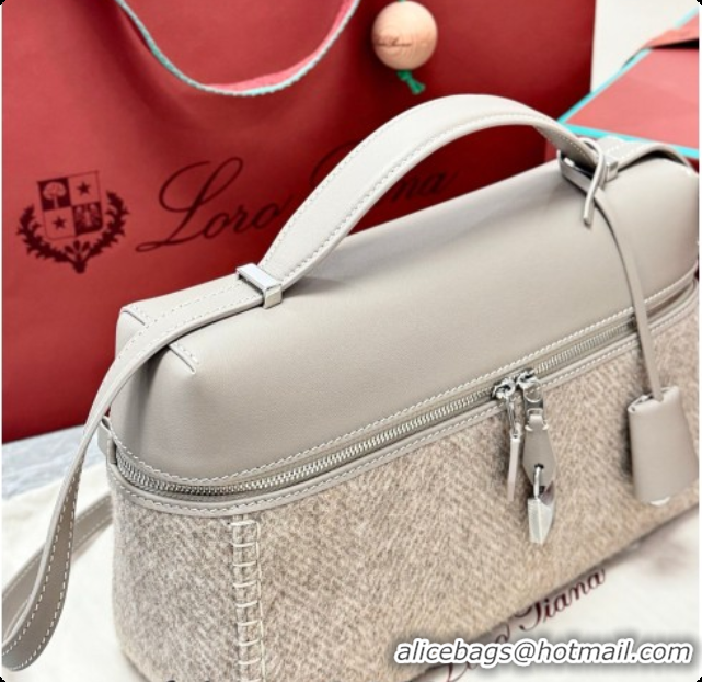 Low Price Loro Piana LP Extra Bag L27 in Cashmere and Leather Grey 2026 FAQ2800