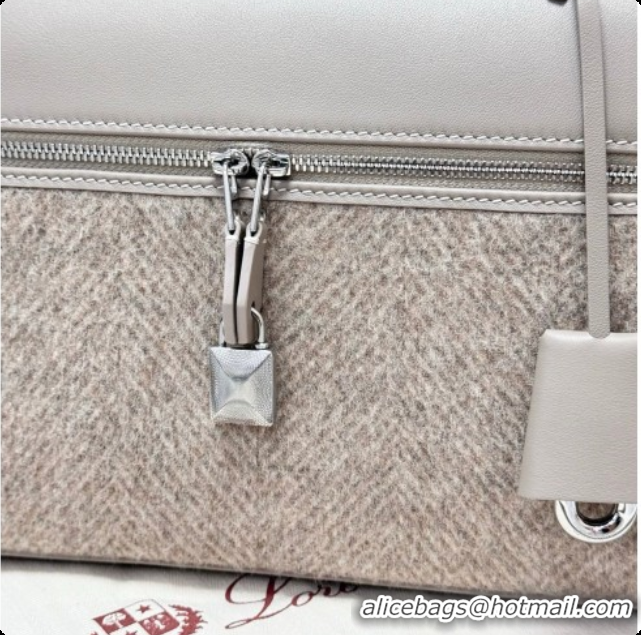 Low Price Loro Piana LP Extra Bag L27 in Cashmere and Leather Grey 2026 FAQ2800