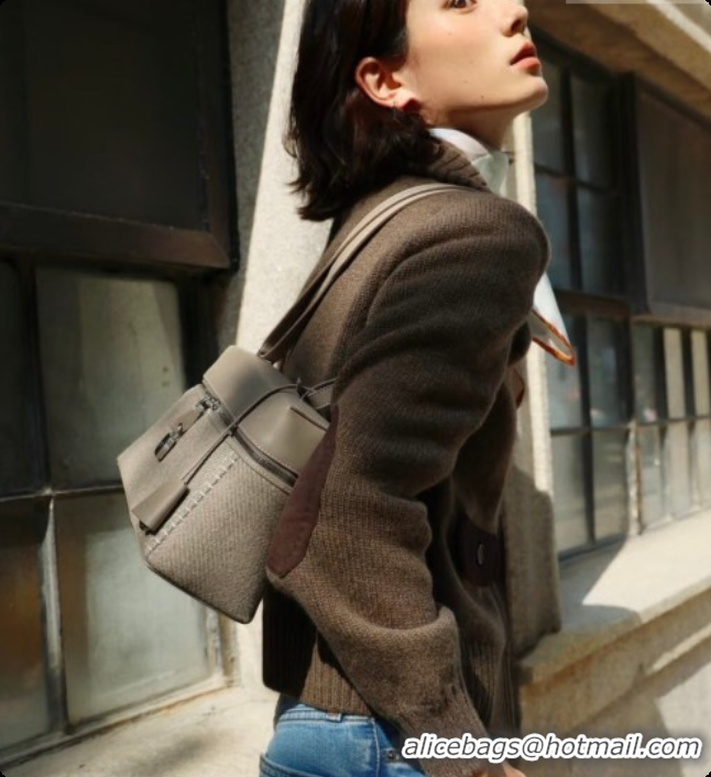 Low Price Loro Piana LP Extra Bag L27 in Cashmere and Leather Grey 2026 FAQ2800