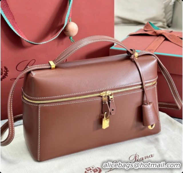 Good Quality Loro Piana LP Extra Bag L27 in Smooth Leather Caramel 2026 FAO3001