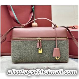 Grade Quality Loro Piana LP Extra Bag L27 in Tweed and Leather Brown/Grey 2026 FAO2841