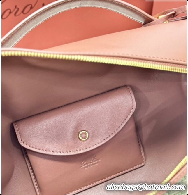 Grade Quality Loro Piana LP Extra Bag L27 in Tweed and Leather Brown/Grey 2026 FAO2841