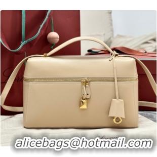 Stylish Loro Piana LP Extra Bag L27 in Smooth Leather Light Mastic 2026 FAO3001