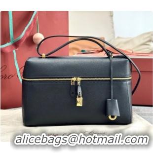 Sumptuous Loro Piana LP Extra Bag L27 in Palm-Grained Leather Black 2026 FAO3001