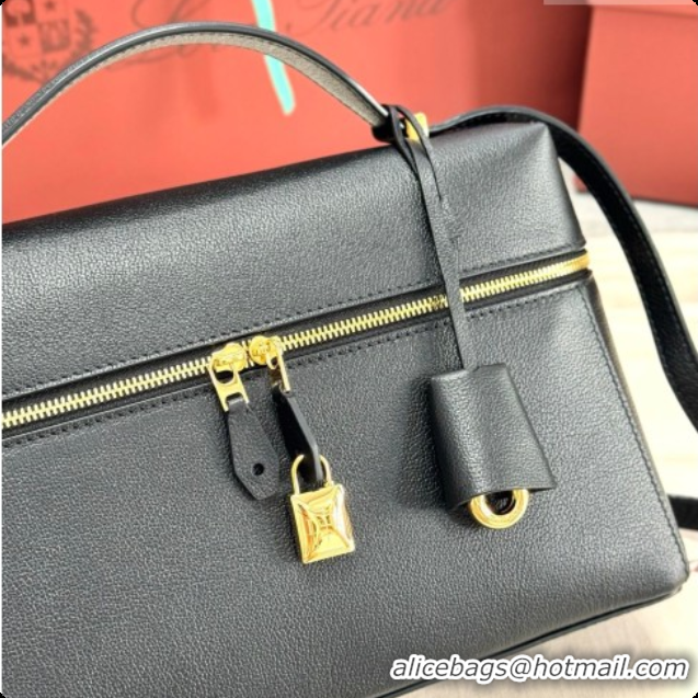 Sumptuous Loro Piana LP Extra Bag L27 in Palm-Grained Leather Black 2026 FAO3001