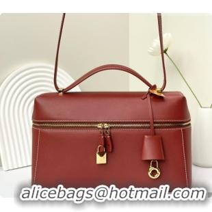 Perfect Loro Piana LP Extra Bag L27 in Smooth Leather Red 2026 FAO3001