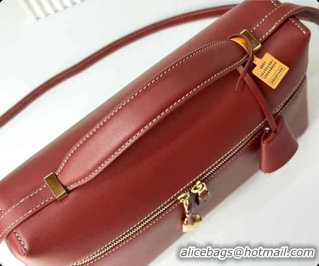 Perfect Loro Piana LP Extra Bag L27 in Smooth Leather Red 2026 FAO3001