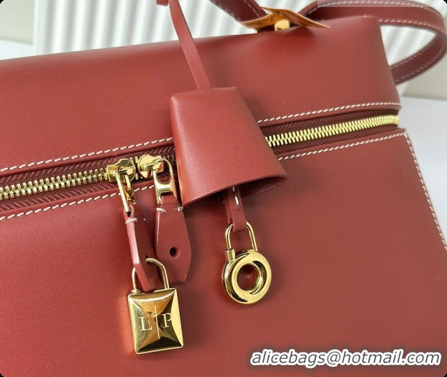 Perfect Loro Piana LP Extra Bag L27 in Smooth Leather Red 2026 FAO3001