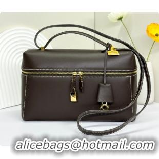 Luxury Loro Piana LP Extra Bag L27 in Smooth Leather Dark Brown 2026 FAO3001
