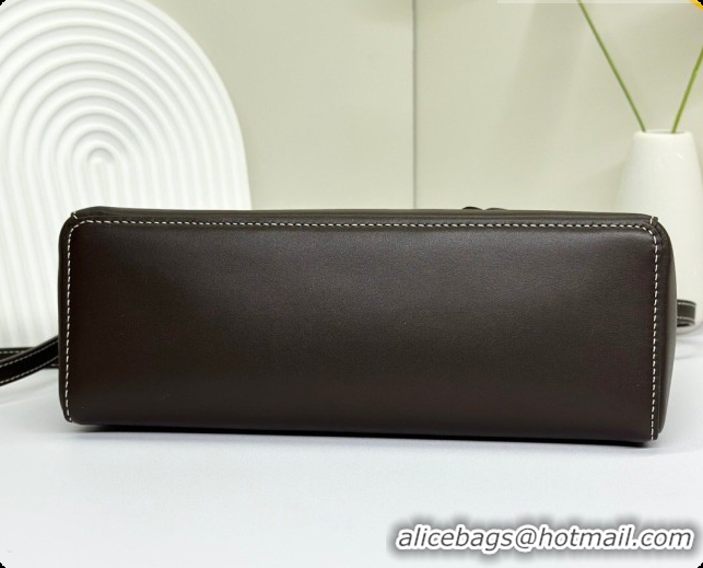 Luxury Loro Piana LP Extra Bag L27 in Smooth Leather Dark Brown 2026 FAO3001