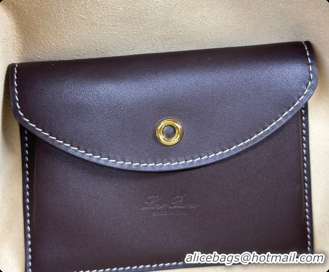 Luxury Loro Piana LP Extra Bag L27 in Smooth Leather Dark Brown 2026 FAO3001