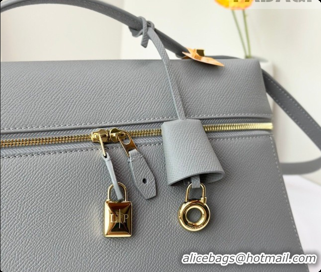 Best Price Loro Piana LP Extra Bag L27 in Palm-Grained Leather Pearly Grey 2026 FAO3001