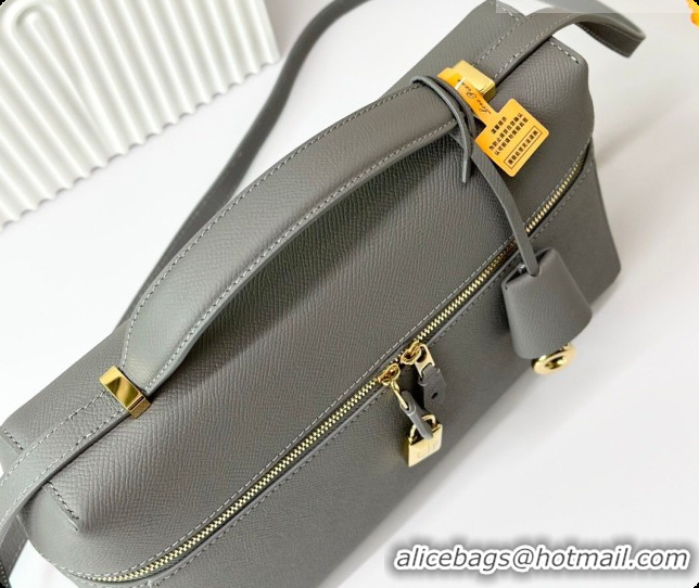 Best Price Loro Piana LP Extra Bag L27 in Palm-Grained Leather Pearly Grey 2026 FAO3001
