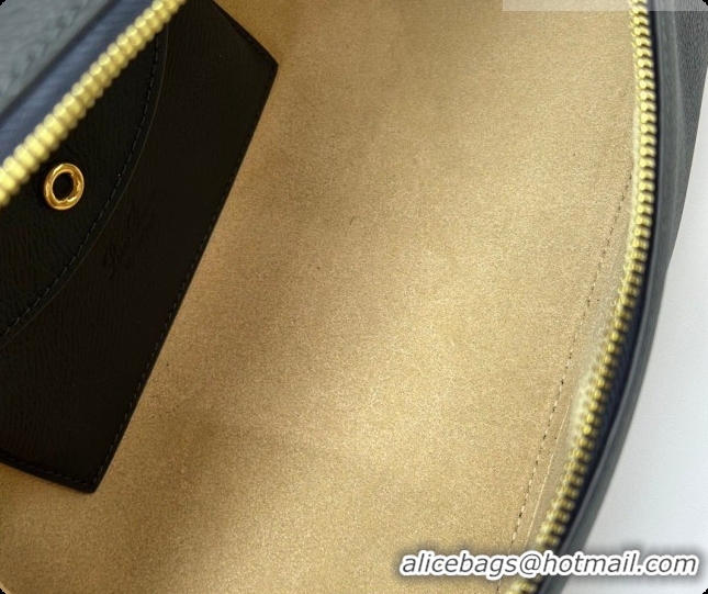 Best Design Loro Piana LP Extra Bag L27 in Palm-Grained Leather Navy Blue 2026 FAO3001