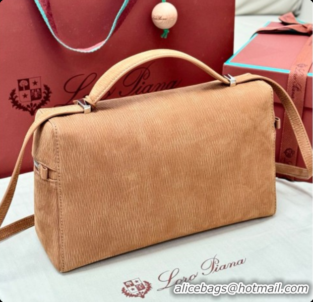 Unique Discount Loro Piana LP Extra Bag L27 in Wave Nubuck Leather Brown 2026 FAO3001