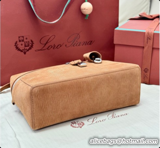 Unique Discount Loro Piana LP Extra Bag L27 in Wave Nubuck Leather Brown 2026 FAO3001