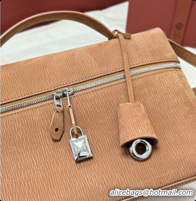 Unique Discount Loro Piana LP Extra Bag L27 in Wave Nubuck Leather Brown 2026 FAO3001