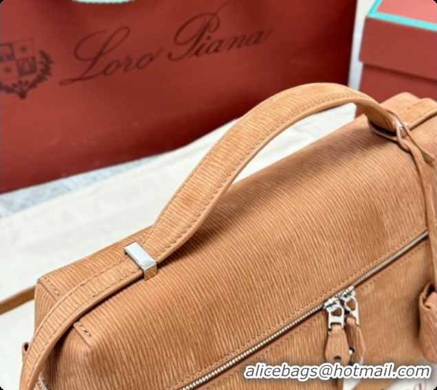Unique Discount Loro Piana LP Extra Bag L27 in Wave Nubuck Leather Brown 2026 FAO3001