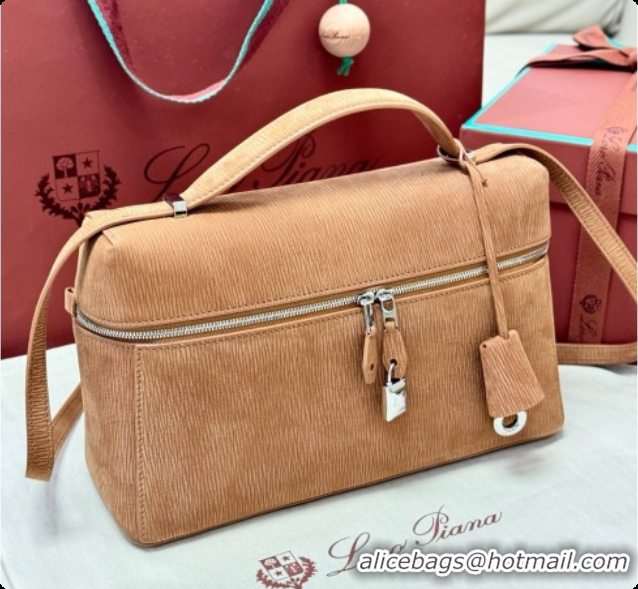 Unique Discount Loro Piana LP Extra Bag L27 in Wave Nubuck Leather Brown 2026 FAO3001