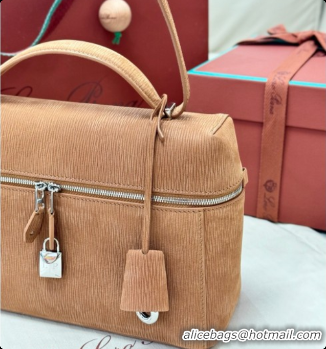 Unique Discount Loro Piana LP Extra Bag L27 in Wave Nubuck Leather Brown 2026 FAO3001