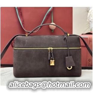 Big Discount Loro Piana LP Extra Bag L27 in Wave Nubuck Leather Coffee 2026 FAO3001