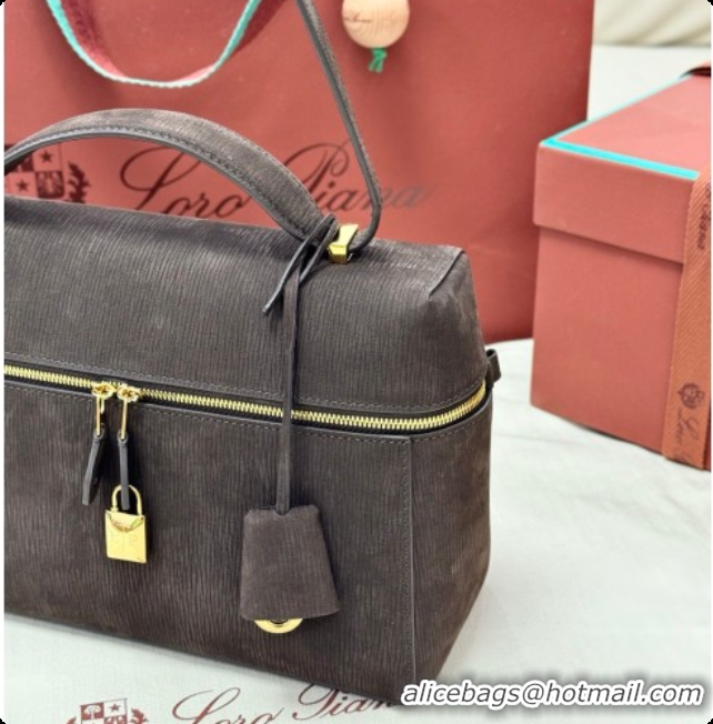 Big Discount Loro Piana LP Extra Bag L27 in Wave Nubuck Leather Coffee 2026 FAO3001